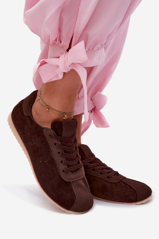Chaussures modèle baskets Fémininen daim écologiqueu Faible CzekoladoÀe Melvelin