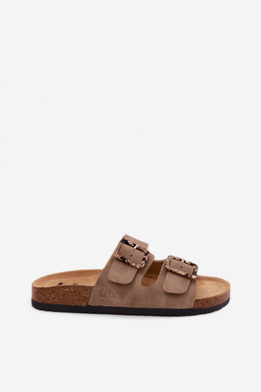 Pantoufles pour femmes avec boucles Lee Cooper LCDANS-26-35-4451L couleur kaki