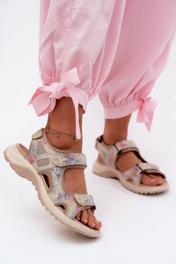 Sandales en cuir multicolores à motifs pour femmes de style sportif Morenia 2