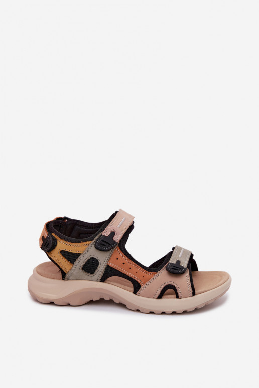 Sandales pour femmes orange et noires de style sportif Morenia