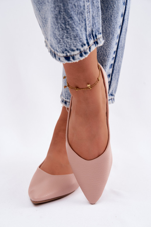 Ballerines en simili cuir couleur rose Nelisa