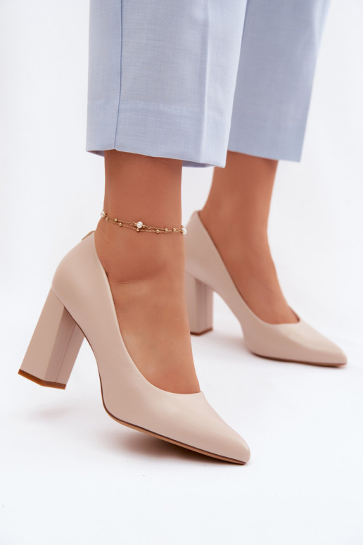 Chaussures à talons en simili cuir Sergio Leone PB216 ivoire