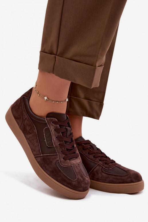 Baskets en daim pour femmes Vinceza 7933 couleur chocolat