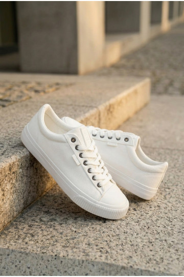 Chaussures décontractées basses blanches pour hommes