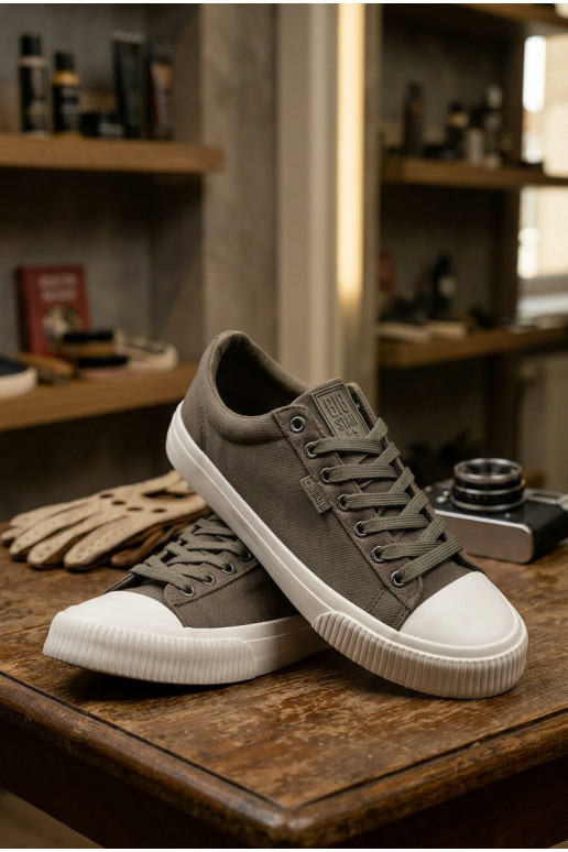 Chaussures décontractées basses grises pour hommes