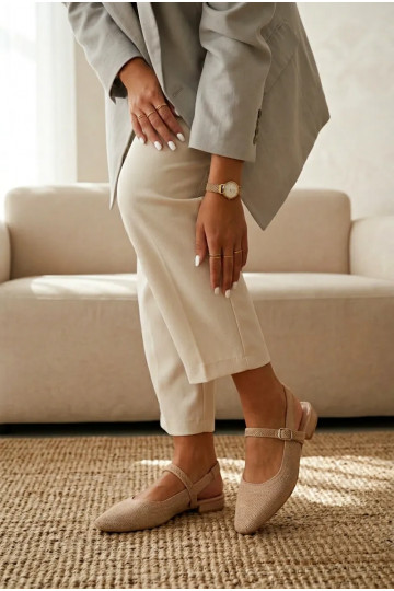 Sandales ballerines ivoire pour femmes avec brides Selrene 2
