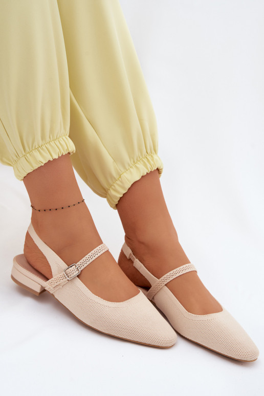 Sandales ballerines ivoire pour femmes avec brides Selrene