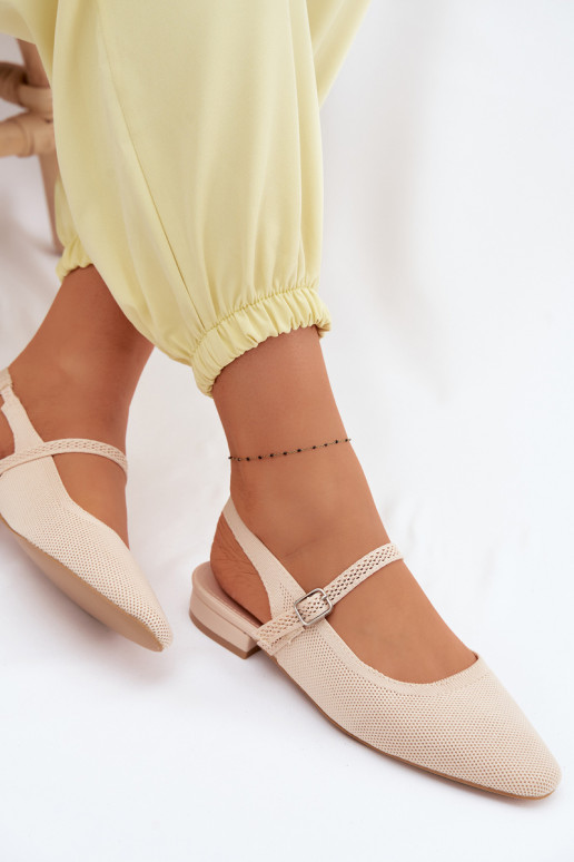 Sandales ballerines ivoire pour femmes avec brides Selrene