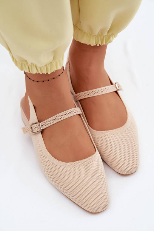 Sandales ballerines ivoire pour femmes avec brides Selrene