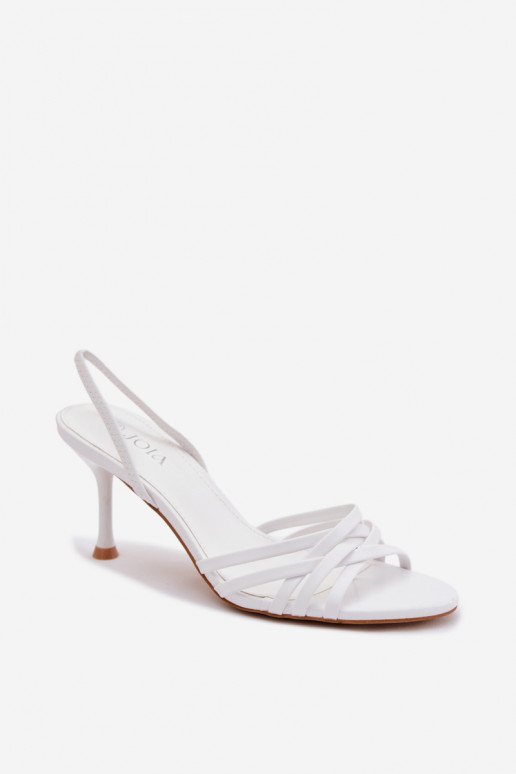 Sandales blanches à talon fin et lanières Velivelle