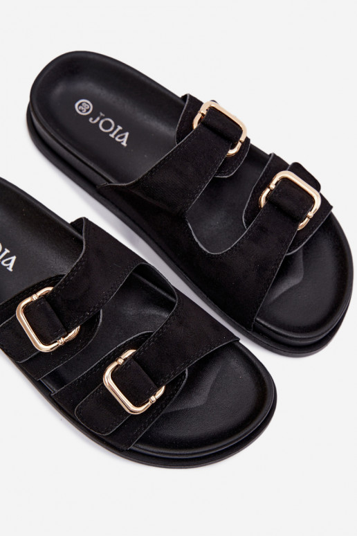 Chaussons noirs avec boucles dorées Pelorin