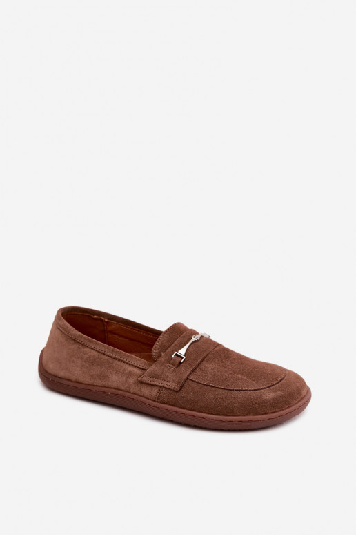Mocassins barefoot en daim Zazoo 322, couleur marron
