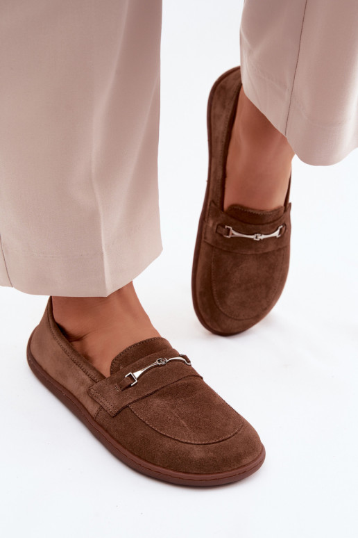 Mocassins barefoot en daim Zazoo 322, couleur marron
