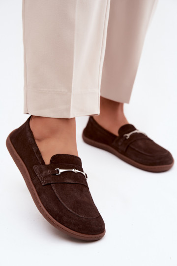 Mocassins barefoot en daim Zazoo 322, couleur chocolat