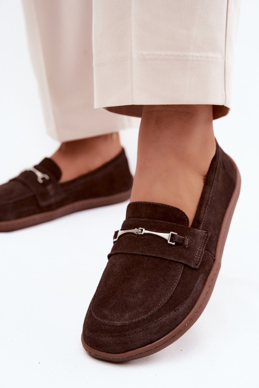 Mocassins barefoot en daim Zazoo 322, couleur chocolat