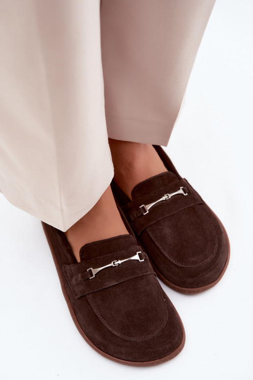 Mocassins barefoot en daim Zazoo 322, couleur chocolat