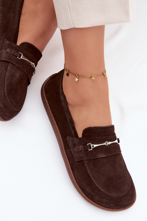 Mocassins barefoot en daim Zazoo 322, couleur chocolat