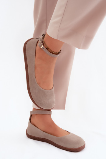 Ballerines BarefootActivéturalnego en daimu Zazoo 020 couleur cappuccino