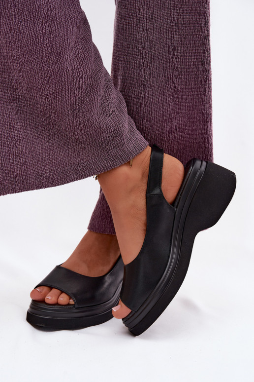 Peau Sandales à plateforme Vinceza 66936 couleur noire