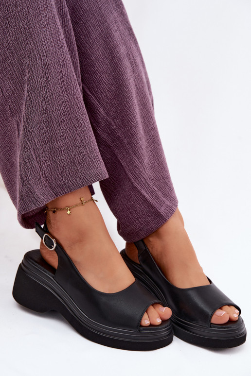 Peau Sandales à plateforme Vinceza 66936 couleur noire
