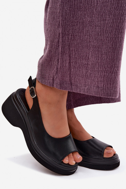 Peau Sandales à plateforme Vinceza 66936 couleur noire