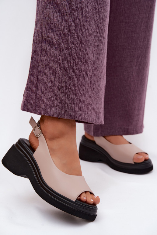 Peau Sandales à plateforme Vinceza 66936 beige