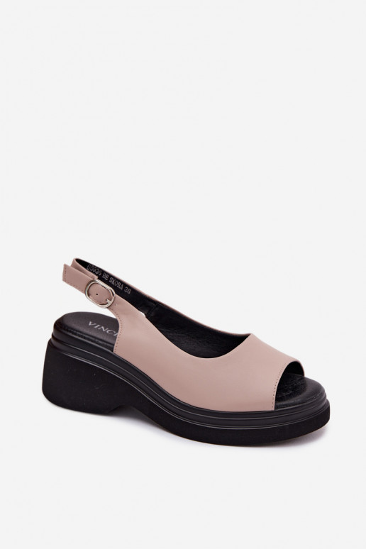 Peau Sandales à plateforme Vinceza 66936 beige