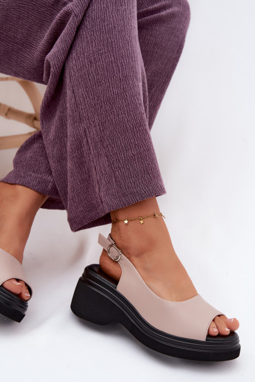 Peau Sandales à plateforme Vinceza 66936 beige