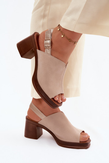 Escarpins élégants en cuir Vinceza 39995, couleur sable