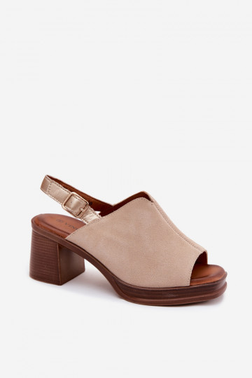 Escarpins élégants en cuir Vinceza 39995, couleur sable 2
