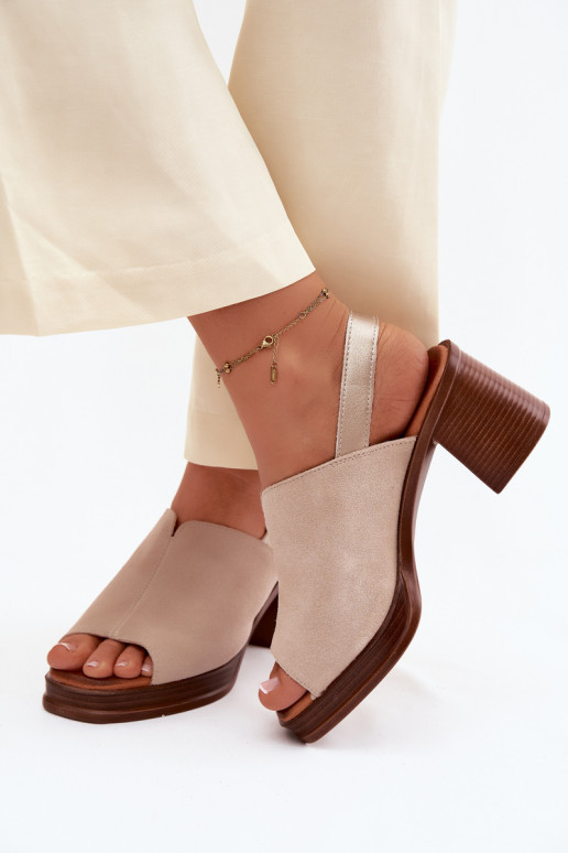 Escarpins élégants en cuir Vinceza 39995, couleur sable