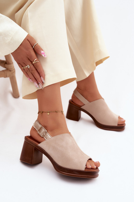 Escarpins élégants en cuir Vinceza 39995, couleur sable