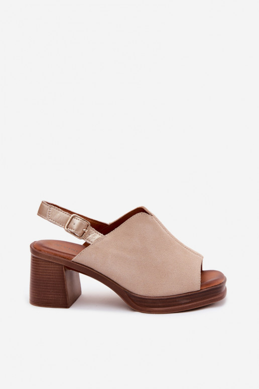 Escarpins élégants en cuir Vinceza 39995, couleur sable
