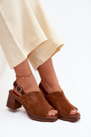 Escarpins élégants en cuir marron Vinceza 39995