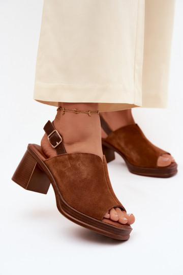 Escarpins élégants en cuir marron Vinceza 39995 2