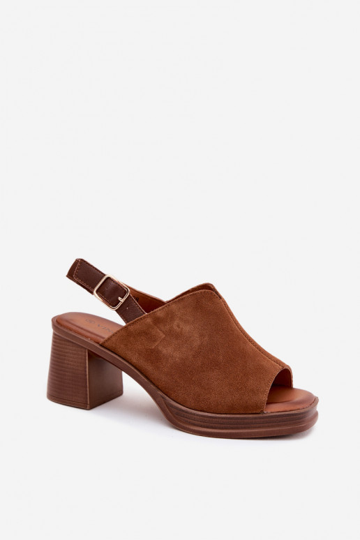 Escarpins élégants en cuir marron Vinceza 39995