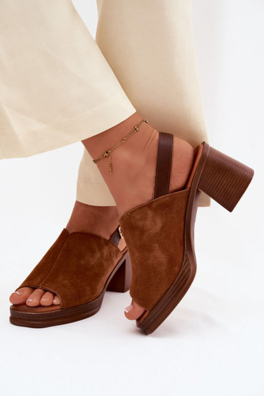 Escarpins élégants en cuir marron Vinceza 39995