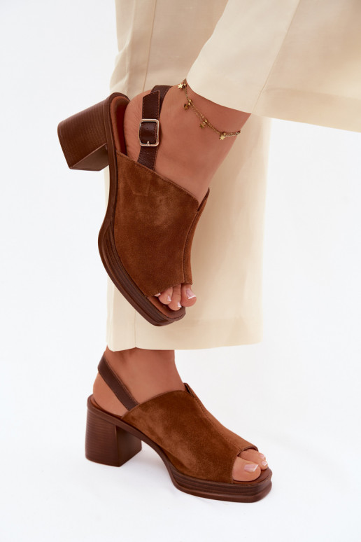 Escarpins élégants en cuir marron Vinceza 39995