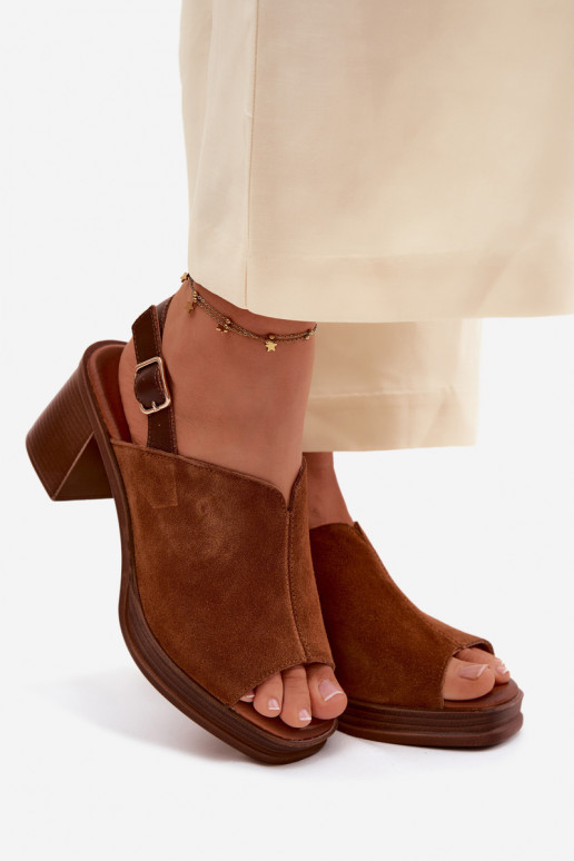 Escarpins élégants en cuir marron Vinceza 39995
