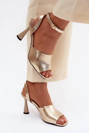 Sandales à talons dorées pour femmes Vinceza 62297
