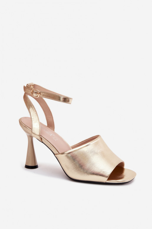 Sandales à talons dorées pour femmes Vinceza 62297