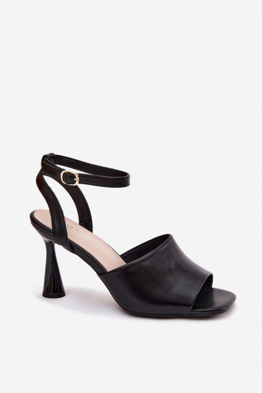 Sandales à talons noires pour femmes Vinceza 62297