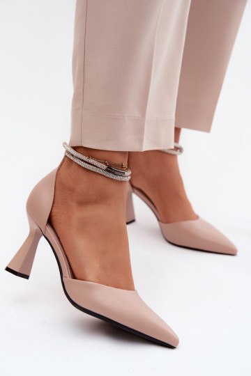 Chaussures avec des talonsBłyszczącym Bandesem Vinceza 62283 beige 2