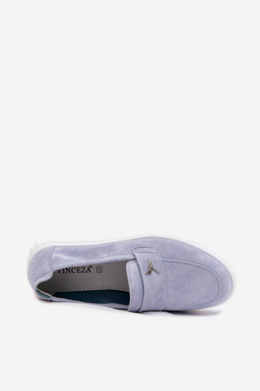 Chaussures à plateforme en simili daim pour femmes Vinceza 93218 en bleu