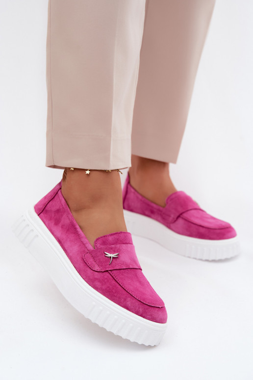Chaussures à plateforme en simili daim pour femmes Vinceza 93218 en rose
