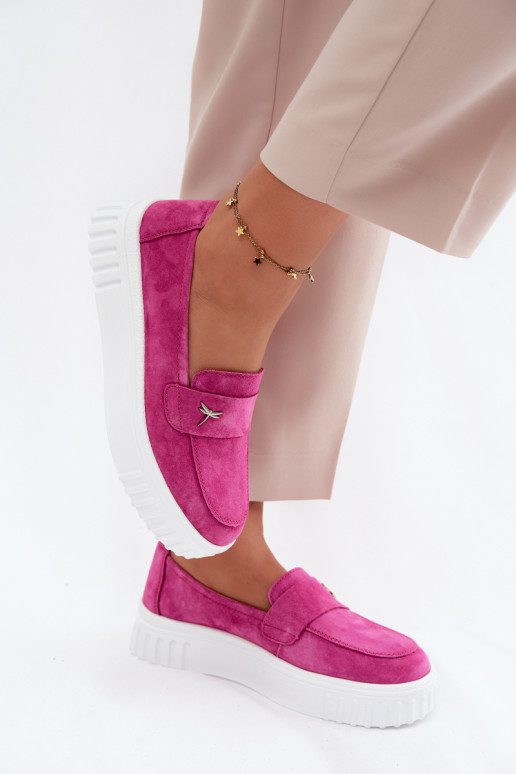 Chaussures à plateforme en simili daim pour femmes Vinceza 93218 en rose