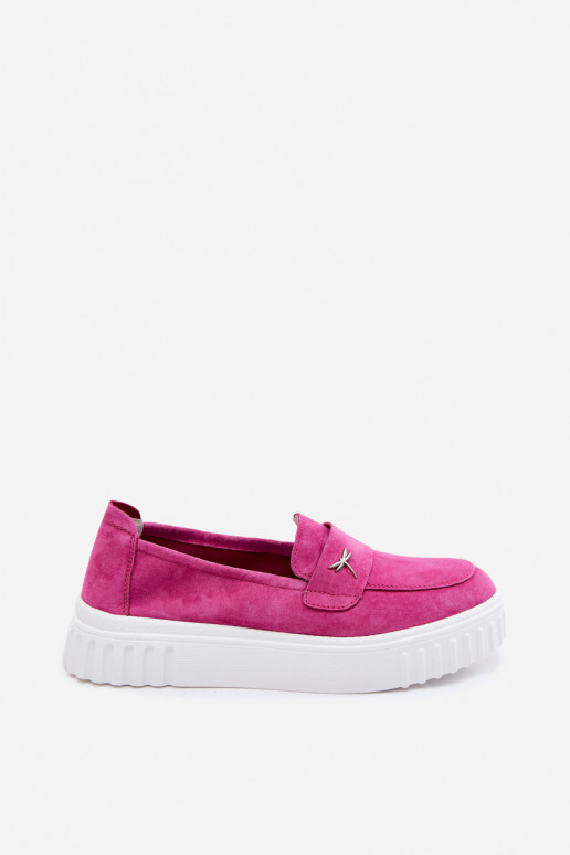 Chaussures à plateforme en simili daim pour femmes Vinceza 93218 en rose