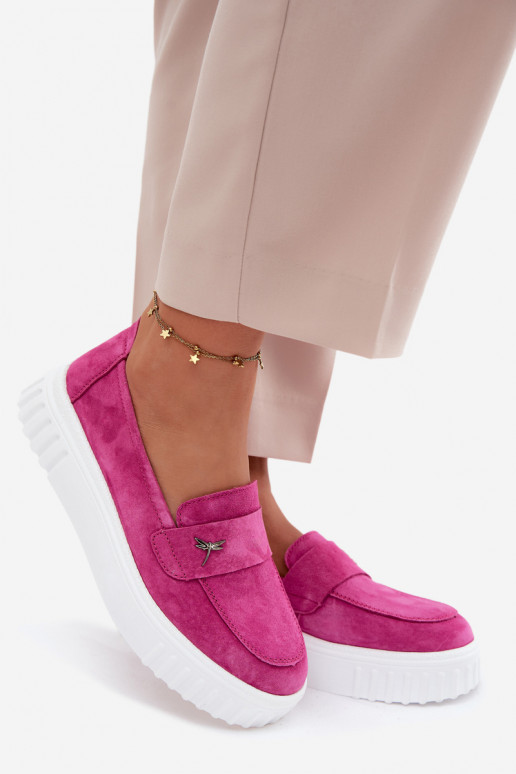Chaussures à plateforme en simili daim pour femmes Vinceza 93218 en rose