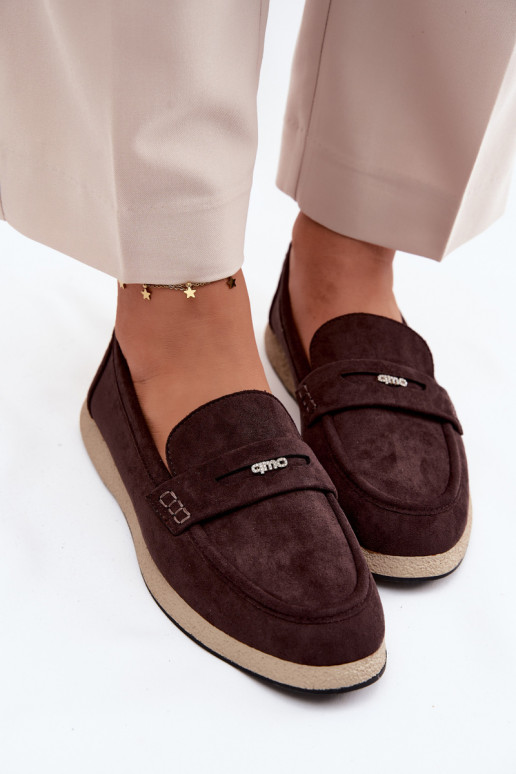 Mocassins en simili daim pour femmes Vinceza 62273 en chocolat