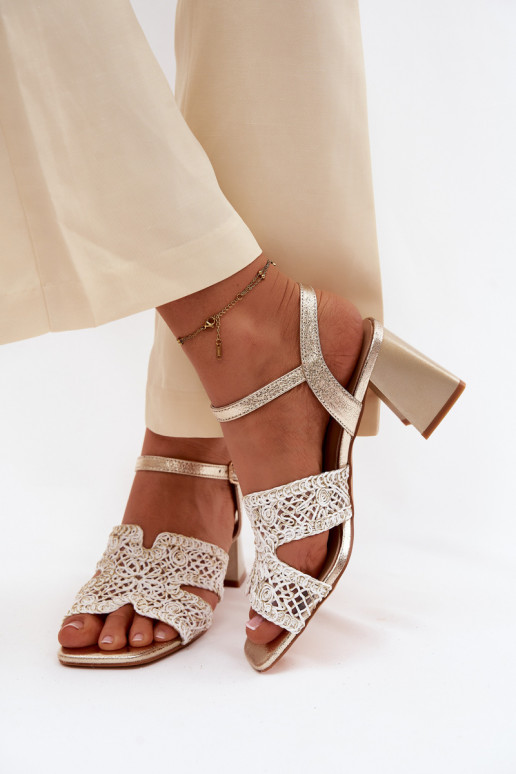 Sandales à talons hauts pour femme Vinceza 20282 couleur dorée